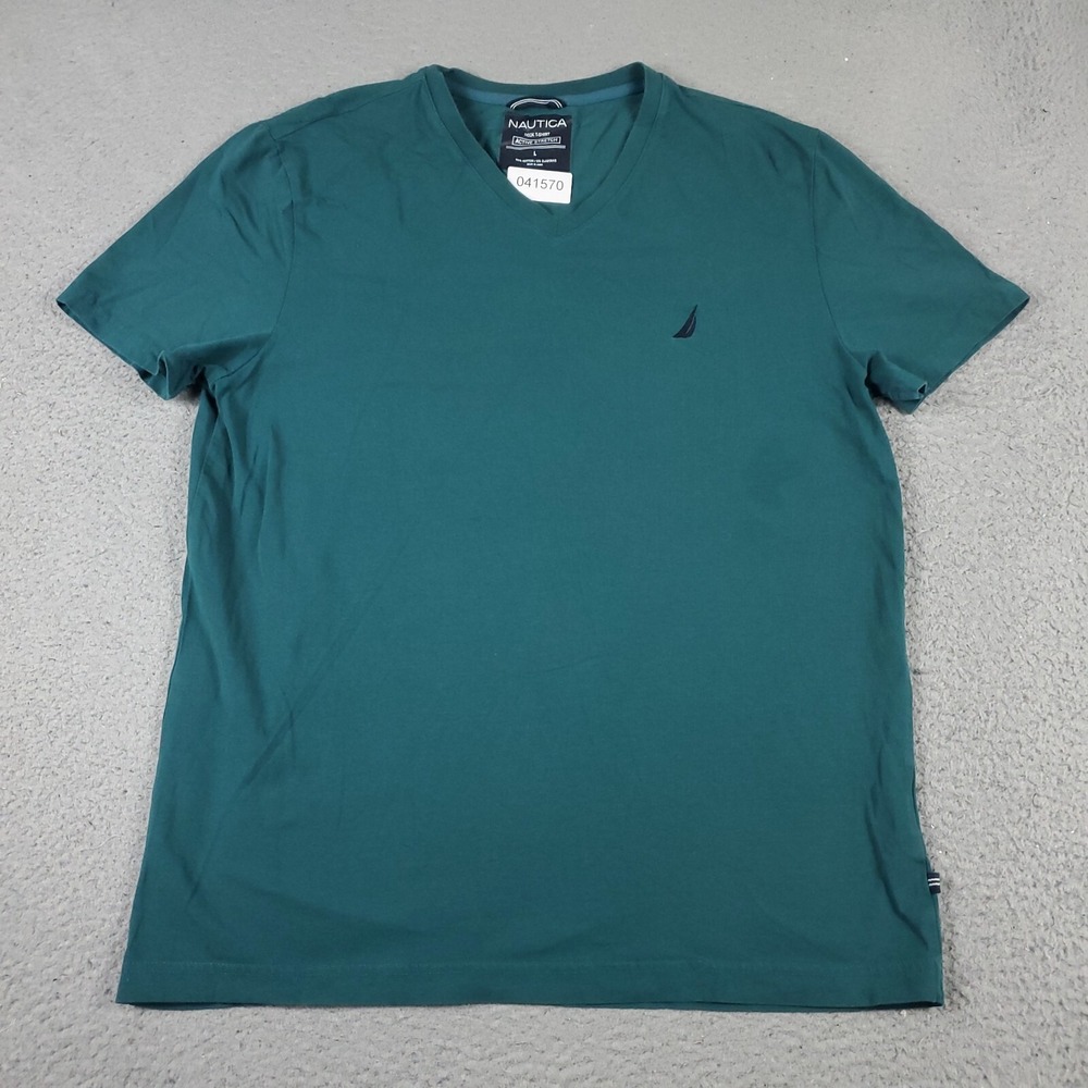 Nautica T Shirt Mens Size Large Teal Casual Short Sleeve Adult *